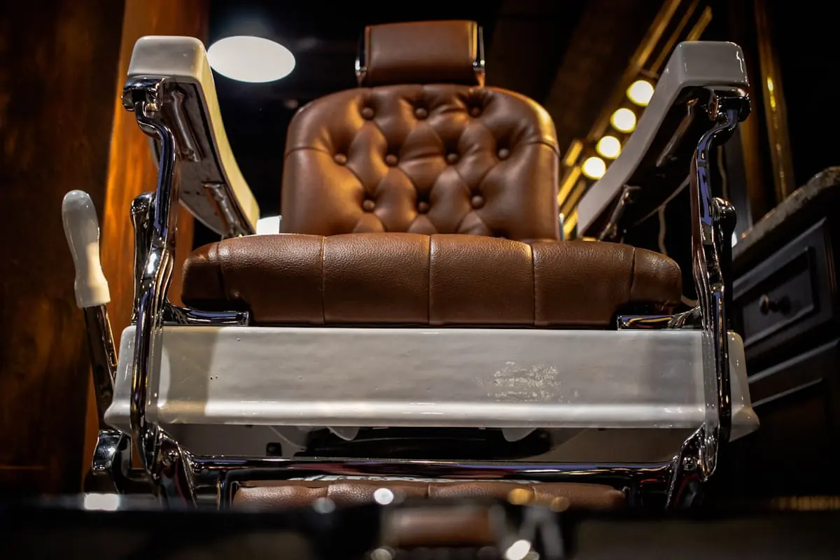 Vintage barber chair and grooming station